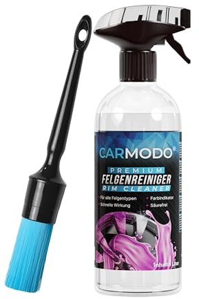 CARMODO® Premium Detailing Pinsel für die Autopflege + Premium Felgenreiniger - für eine effektive Reinigung - Säurefrei