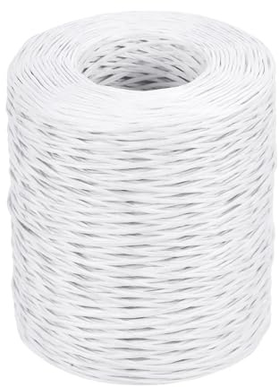 PATIKIL 656 Feet Floral Bind Wire Wrap Twine, 2mm Florist Wire Iron Wire Paper Covered Vine Wrapping Binding Wire for Flower Bouquets, White