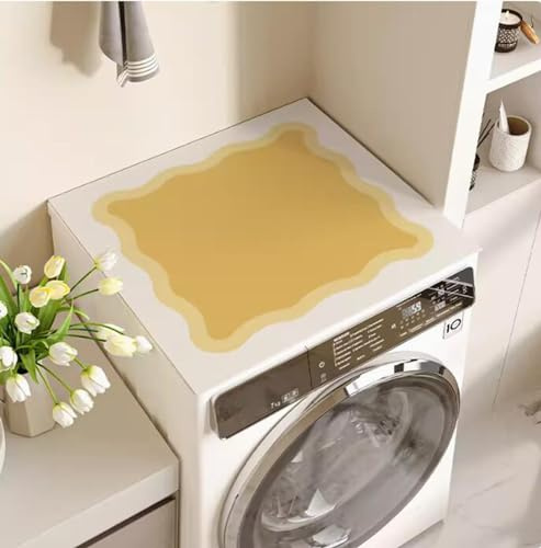 BALAMLB Thickened Washer And Dryer Top Mat Cover,Silicone Rubber Mat for Laudry Machine & Dryer,Washer Top Mats,Non Slip Heavy Duty Waterproof,Washer Dryer Top Cover for Kitchen Laundry E,36 * 46cm
