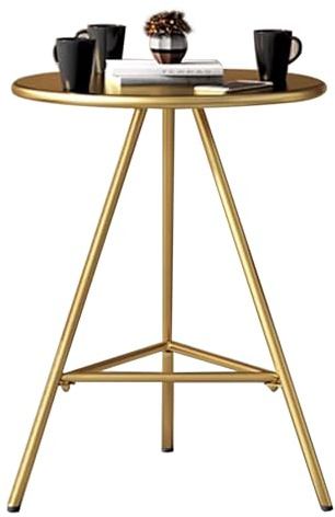 Bar Table Bistro Table Round Cocktail Table, Gold Metal Bar Table, Tall Pub Bistro Table with Metal Frame, Coffee Dining Table 105cm High Top End Table - All-Metal