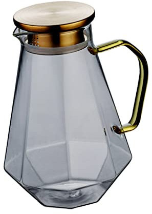 FUNOMOCYA Glas-wasserkrug Großer Wasserbehälter Aus Glas Transparents Wasserkrug Teewasserhalter Aus Getränkekessel Zum Kühlen Für Getränke