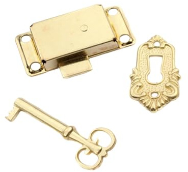 Sharplace 3 Pieces Cabinet Door Lock Furniture Lock Antique Design Sturdy Desk Drawer Lock for Wardrobe Cupboard Jewelry Boxes Cabinet, Gold