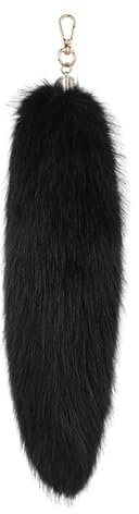 Therian Tail Fuchsschwanz Anhänger Fell Schwanz Keychain 31cm Extra Groß Fuchs Schlüsselanhänger Tasche Zusätze Auto Schlüsselketten Anhänger Weich Flaumig Fox Tail Handtasche Dekoration (F)