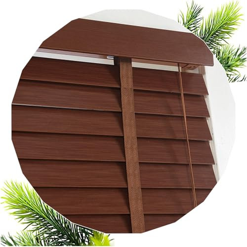 Jalousien aus Massivholz, 45/60/75/90/105/120 cm, horizontale Fensterrollos, 109,2 x 129,5 cm, Tag- und Nachtrollos für Fenster, hochwertige Holzrollos