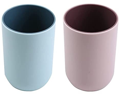 Peosaard 2pcs Toothbrush Cups, Plastic Toothbrush Holder, Reusable Drinking Cups, Water Wash Cup Tooth Mug Bathroom Sets style2, Toothbrush Cups