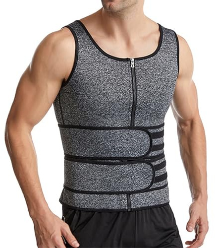Meichoon Combinaison de sauna avec ceinture d'entraînement pour perte de poids, gilet de sudation pour homme