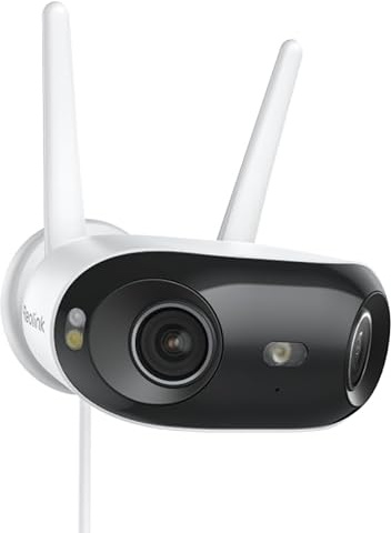 REOLINK 4K 8MP 180° Panoramic Security Camera with Dual-Lens, 2.4/5GHz Dual-Band Wi-Fi 6, Motion Track, Up to 512GB microSD Card Storage, Plug-in Power, Color Night Vision, Elite WiFi