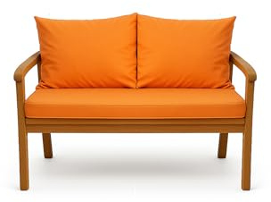 Setgarden® Coussin pour banc de jardin avec dossier – Set – Coussin double face pour balançoire et banc – Disponible en différentes couleurs et tailles (orange, 120 x 60 x 50 cm)
