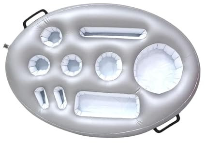 perfk Aufblasbare schwimmende Getränkehalter Pool Getränkehalter Schwimmzubehör Schwimmschale für Food Getränke Tasse Flaschen Servieren, Silber