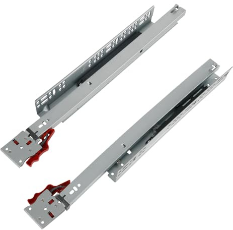 WingFly Unterflurführungen 1 Paar Schubladenauszüge, 450mm Auszugsschienen Bodenmontage mit Soft Close Teleskopschienen Bodenmontage Vollauszug (45CM)