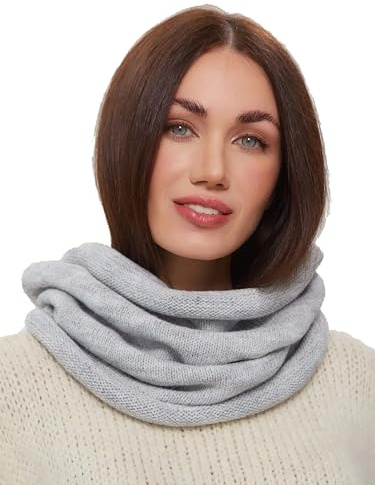 Onvavient Sciarpa Loop da donna invernale, scaldacollo tubolare da uomo autunnale, sciarpa da donna invernale, sciarpa loop da donna per attività all'aperto, grigio chiaro, Taglia unica