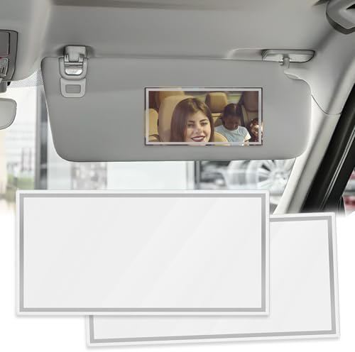 2 Stück Spiegel Sonnenblende Auto,HD Make-up,Tragbarer Selbstklebender | 15x8cm, Universeller für Autositzlehne Autoinnen-Kosmetikspiegel