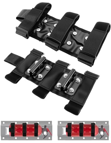 E-Track Fire Extinguisher Mounting Bracket, Horizontal & Vertical Installation for Truck, Trailer & Warehouse, Adjustable Velcro Straps, 2 Pack