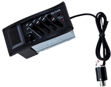 Mobestech Piezo Kunststoffgehäuse Akustikgitarre mit 4-band Equalizer für Tonabnehmer Zubehör Stabile Verbindung Installieren für Westerngitarren
