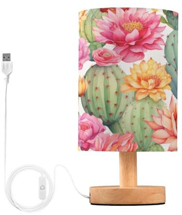 Mnsruu Petite lampe de table pour chambre à coucher, cactus (38), lampe de table de chevet pour salon, bureau, lecture, table de travail