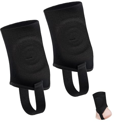 SLAKOZYT 1 par de protectores de tobillo para fútbol, protección profesional, transpirable, tobillera deportiva, para fútbol, voleibol, hockey, fitness (negro, M)