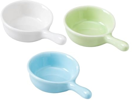 DIYEAH 3 pièces Gamelles Céramique pour Hamster avec Poignée Bols Alimentaires Portables pour Petits Animaux Vaisselle Lavable et Compacte pour Nourriture Hamster Nain Couleur Aléatoire