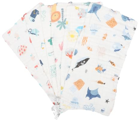 Toyvian 6 piezas Toallas para Niña Algodón Absorbentes Toallitas Saliva y Eructos Multiusos Diseño Infantil para Niñas