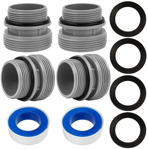 KATELUO 4 Pièces Adaptateur Tuyau Piscine, 4560 Raccord de Pompe à Piscine Kit pour Connecteur de Tuyau de Piscine 40 mm à 1 1/2 Pouces, Compatible avec Pompes Filtrantes Intex et Coleman