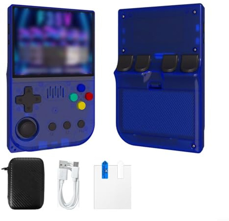CNANRNANC Handheld-Retro-Spielekonsole mit über 20.000 vorinstallierten Titeln, kompakte 13 x 6 x 3 cm Bauchmuskeln, mehrere Farben zur Auswahl für Reisen und Heimspielspaß (blau)