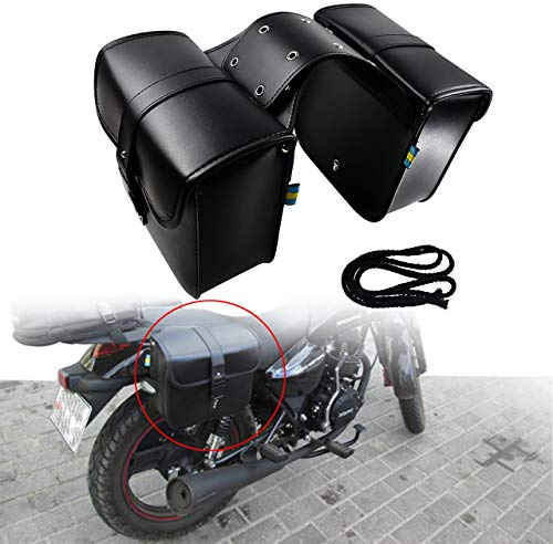 HDBUBALUS Motorrad Satteltasche Universal Werkzeugtasche Panniers Fit für Harley Yamaha Cruiser Schwarz
