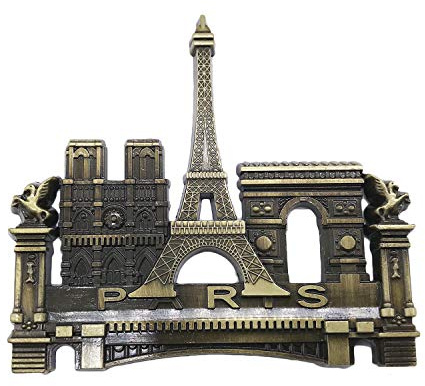Wedare Magnet Souvenir 3D Paris Frankreich Kühlschrank Kühlschrankmagnet Touristische Souvenirs Metall Handwerk Magnetische Aufkleber Home Küche Dekoration Reise Geschenk