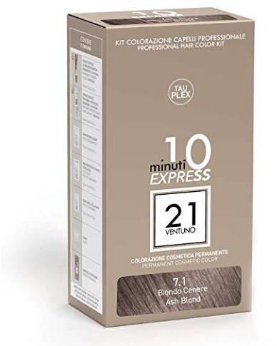 21 VENTUNO Tinta per Capelli Professionale fai da te Copertura Capelli Bianchi in 10 minuti Senza Parabeni MADE IN ITALY (Biondo Cenere 7.1)