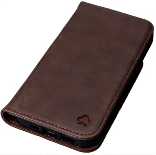 Porter Riley - Lederhülle für iPhone 11 Pro (5.8). Premium Echtleder Standhülle/Cover/Brieftasche mit [Karten Steckfächern] [Horizontale Standfunktion] [Strapazierfähiger Rahmen] (Schokoladenbraun)