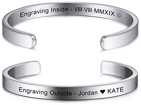 MeMeDIY Personalisierte Armband Gravur Name Identifizierung ID Angepasst für Männer Frauen Mädchen Jungen Wasserdicht Edelstahl Einstellbare Stulpearmband 6mm Breit