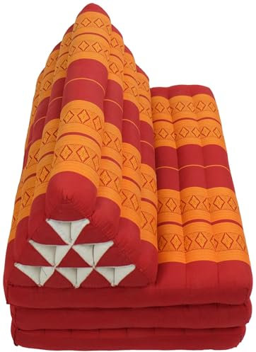 Fine Asianliving Colchón Tailandés de 3 Pliegues con Cojín Triangular Plegable 80x190cm XXXL