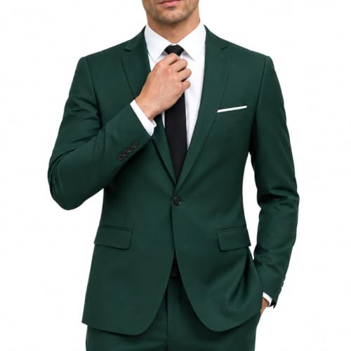 Allthemen Chaqueta Casual para Hombre Slim Fit Chaquetas de Traje Formal de Negocios Un botón de un Solo Pecho Chaqueta de Esmoquin Chaqueta Elegante Verde L