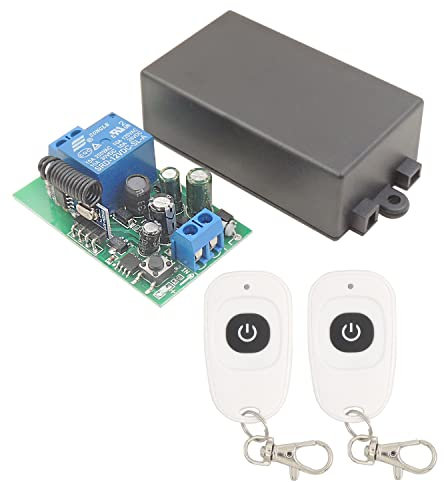 DieseRC Interruttore telecomando luce radiocomando, ricevitore relè wireless AC 220V 1500W 433MHz RF con trasmettitore, modalità interruttore accensione/spegnimento lampada