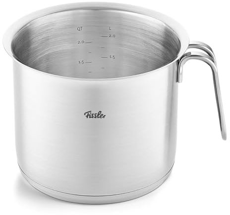Fissler Original-Profi Collection/Edelstahl-Milchtopf (2,6 L, Ø 16 cm) Kochtopf mit Schüttrand und Innenskalierung - Induktion, 084-198-16-100/0, Silber