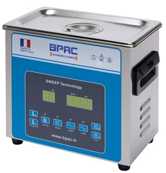 BPAC Nettoyeur Ultrasons Pro avec Cuve 3 Litres - Turbo + Sweep + Degas - Nettoyeur Ultrason Bijoux Puissance 120 W - Appareil Ultrasons Professionnel - Marque Française