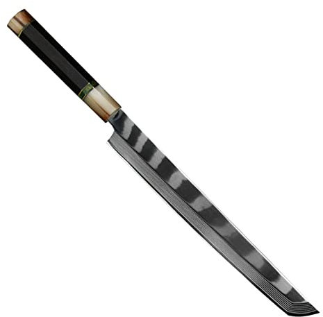 10/11.5 pouces Yanagiba Sashimi Couteau Damascus Steel Tranchant Jambon Filetage de Jambon Couteaux de cuisine de saumon couteau (Color : 11.5 inch Sashimi)