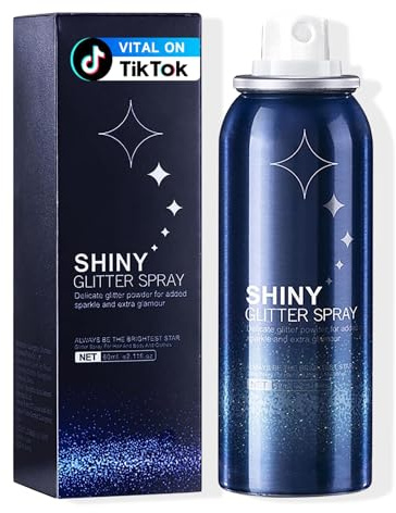 HANYWIL Body Glitter, Glitter Spray for Hair and Body, Spray, Hairspray Clothes, Long-Lasting Shimmer Suitable Stage, Festival Rave Makeup Prom 2.11 Fl Oz