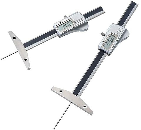 Calibro a corsoio digitale, strumento di misurazione del calibro di profondità di precisione, calibro di profondità del calibro digitale di rilascio con asta sottile 0-100/150 mm 0,01 mm metrico/polli