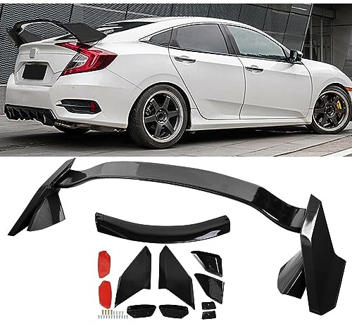 ZXMOTO Glossy Black Type R Style Trunk Spoiler Wing Fit for Honda Civic 4 Door Sedan 2016 2017 2018 2019 2020 2021