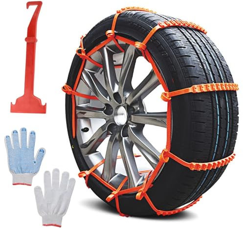 20 Pezzi Catene da Neve Universale 145-295 mm,Catene da Neve per Auto,Catene Regolabili Antiscivolo Ruota per Pneumatici,per Auto Camion SUV Fondo Stradale Strade Innevate Sicurezza