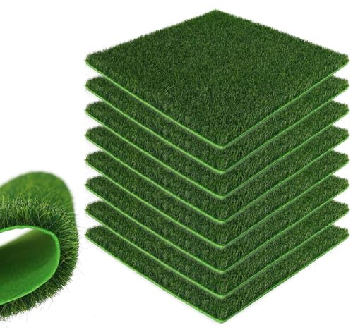 Evemodel 20 * 20 cm grass mat miniature artificial grass mat for the design of model landscapes miniature (8pcs, 8mm)