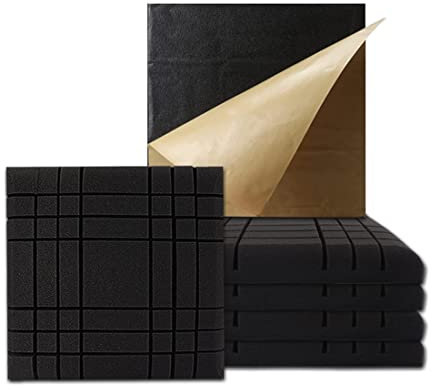 Tassety Akustik-Studio-Absorptionsschaumplatten, Gitterschallabsorbierender Schaumstoff, Schallabsorber, 3D-dekorative Wandpaneele, 6 Stück