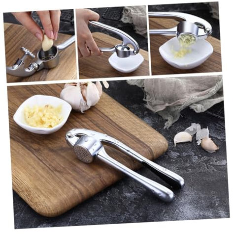 Ciieeo Home Use Garlic Press Tool Manual Garlic Mincer for Effortless Crushing Zinc Alloy Construction Easy to Clean for Home Cooking and Kitchen Tasks Silver