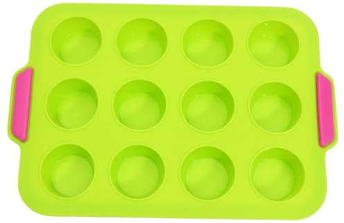 PRETYZOOM Molde de Silicona para 12 Magdalenas, Antiadherente y Fácil de Limpiar, para Tartas y Pasteles Pequeños en Casa