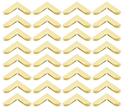 PATIKIL Angoli per Libri in Metallo da 20mm, 50pz Angoli per Foto Proteggi Angoli per Libri Decorativi in Metallo Retrò per Creazione Album Ritagli Rilegatura Libri, Tono Oro