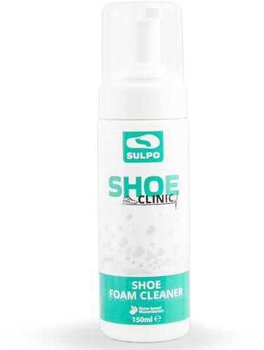 SULPO Shoe Clinic Sneaker Reiniger - Schaum Sneaker Cleaner - Schuhreiniger für Wildleder, Rauleder, Glattleder, Textil - 150 ml
