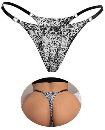 ohyeahlady Mini Bikini String Femme Sexy Chic Hot Ficelle String Tanga Soie Glacée Grande Taille Sans Couture Culottes Slips Coton Invisible Taille Basse Bain Sous-Vêtement Lingerie T-Back(Gris,S)