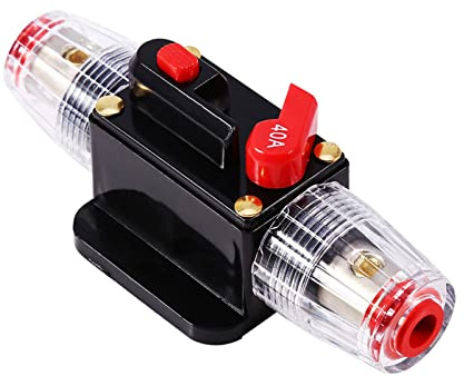 Disjoncteur 40 A, Interrupteur à Fusible de Réinitialisation 12 V CC avec Sectionneur électrique en Alliage, Sûr et Pratique pour Autoradio ou Gros Appareil électrique
