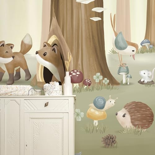 Little Dutch Fototapete Tapete für Kinderzimmer Forest Friends 280x300cm