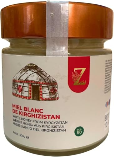 Miel blanc crémeux du Kirghizistan - Miel de Sainfoin (À Déguster sur du Pain) pot de (300g).