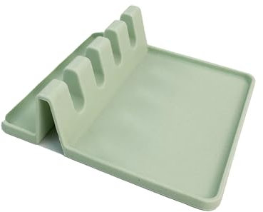 Fackelmann Ocean Soporte para Utensilios de Cocina, Parte Funcional de Silicona, Material Suave con las Superficies, Higiénico y Resistente, Color Verde Agua, 14 x 14 x 4 cm